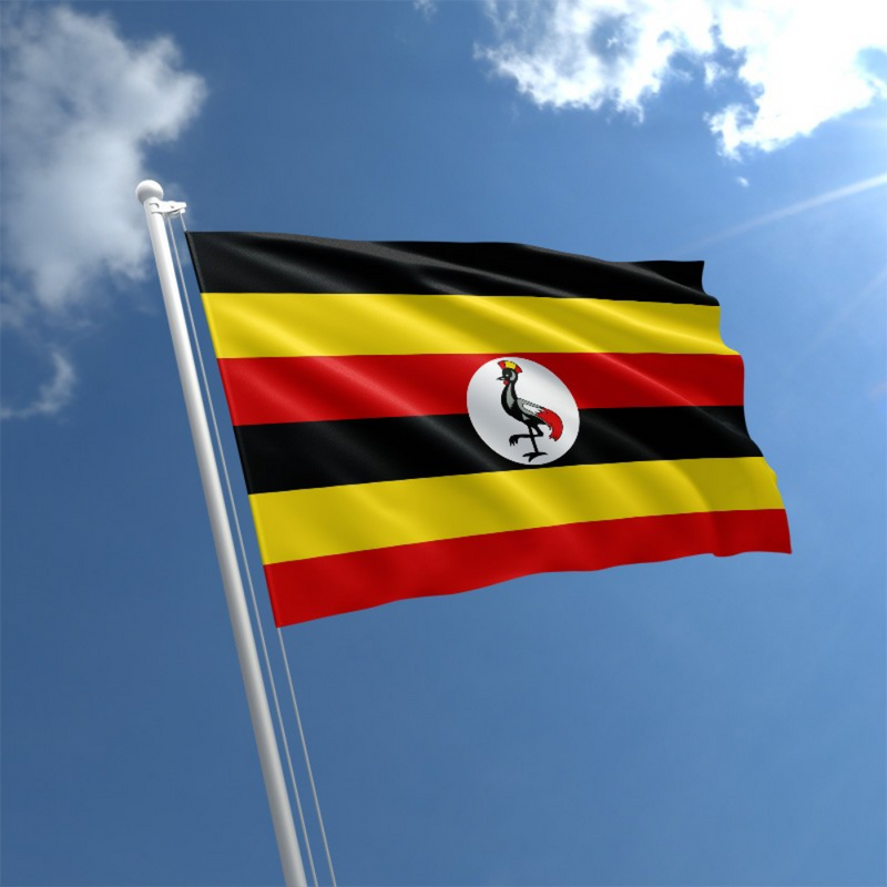 Ugandan Flag, Globe With Flags, Polyester Vivid Fade Proof, Republic of Uganda, 90X150cm