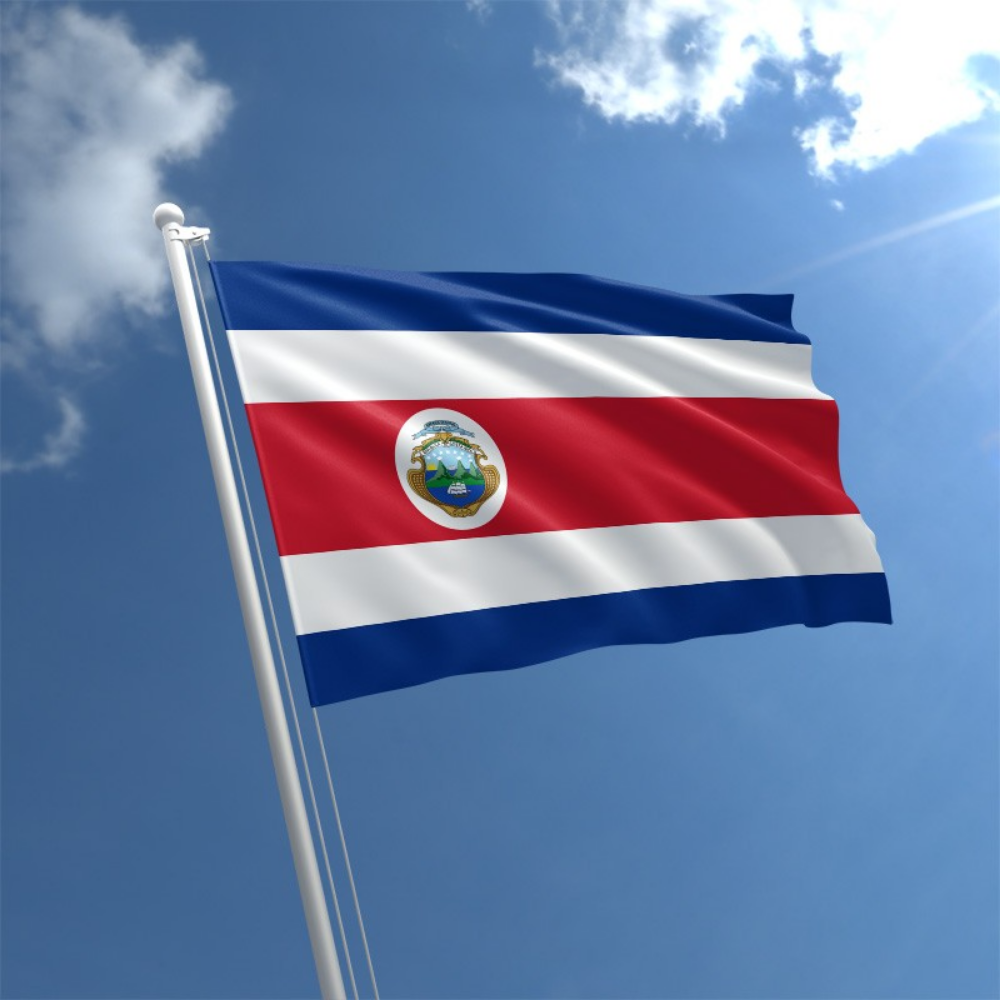 Costa Rican Flag, National and Country Flags, Republic of Costa Rica, Polyester 90X150cm