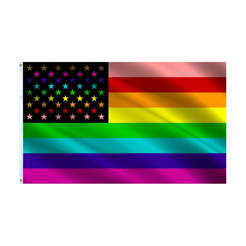 American Gay Pride Rainbow Flag, Vibrant Fade Proof Rainbow Colors, Pride LGBTQ+ Flags Online Polyester 60X90cm