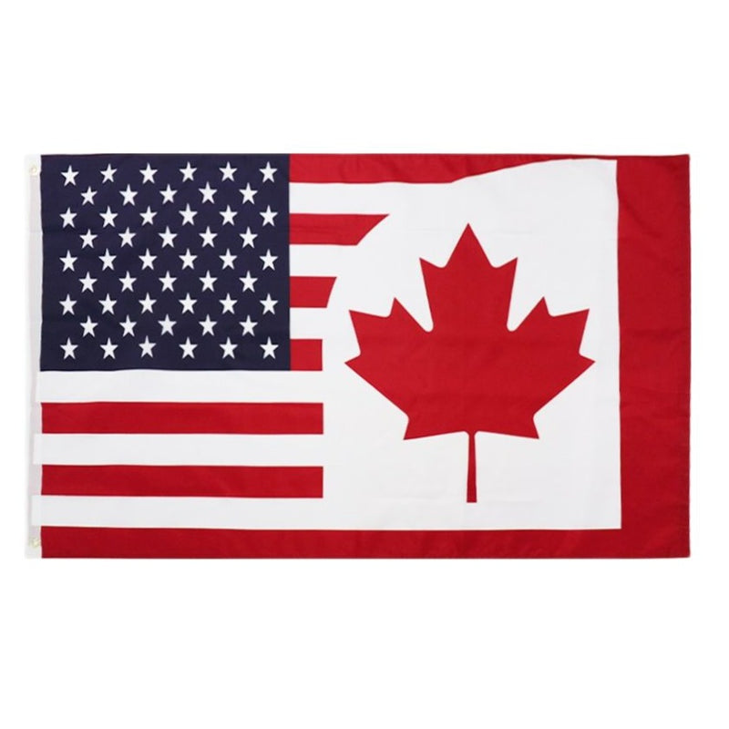 USA Canada Combination Flag