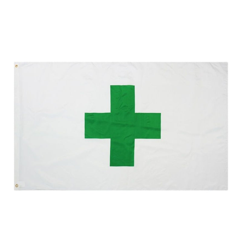 Green Cross Flag, Health Care Pharmacy Flag, Indoor/Outdoor Polyester 90X150cm