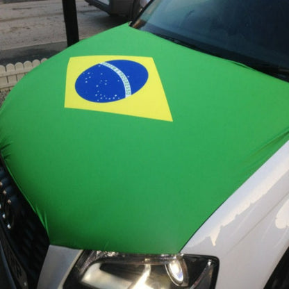 Brazil Flag Car Hood Cover