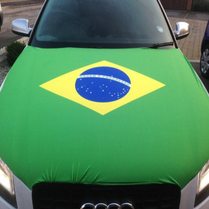 Brazil Flag Car Hood Cover