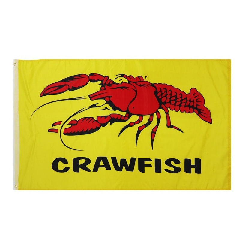 Crawfish Flag, Advertising Marketing Food Flags, Crawfish for Sale, Red Yellow Flag, 90X150cm
