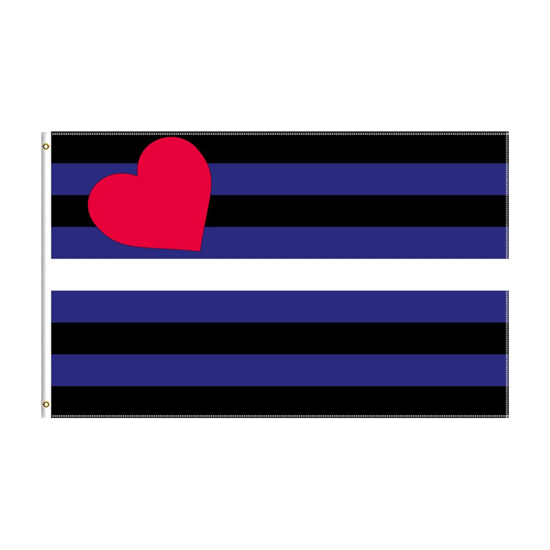 Blue & Pink Heart Pride Flag, Pride Rainbow LGBT Gay Lesbian Flags Indoor/Outdoor Vibrant Polyester 60X90cm