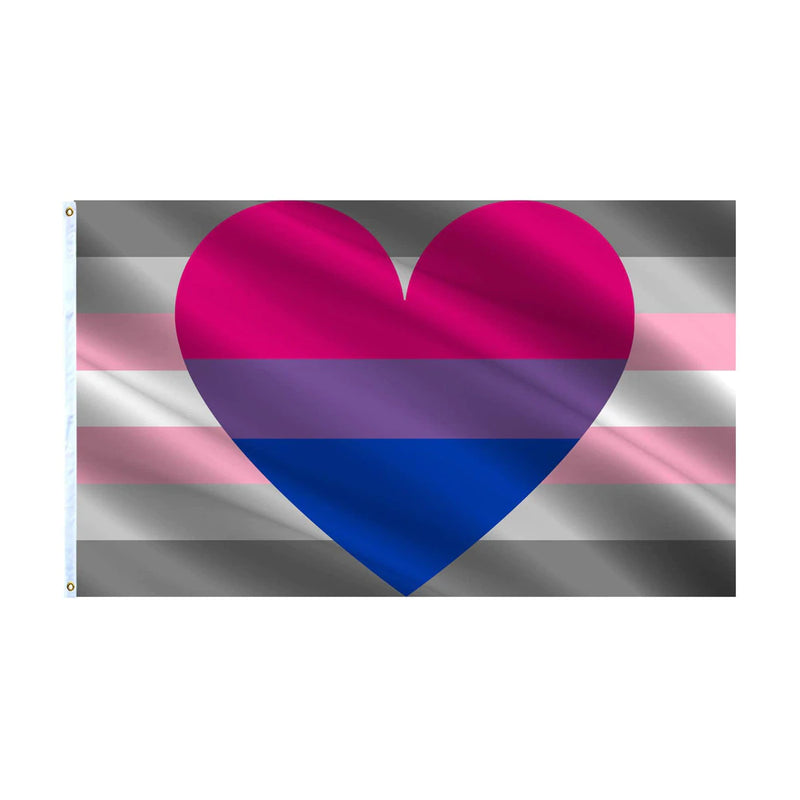 Demigirl Bisexual Pride Heart Flag
