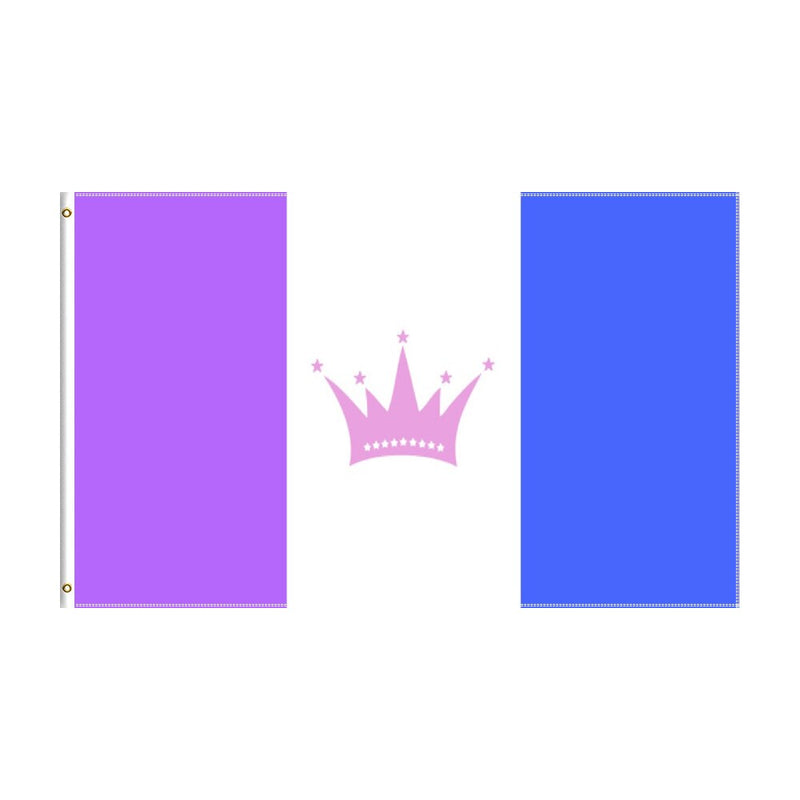 Blue and Purple Queen Pride Flag, Drag Queen LGBT, Indoor/Outdoor Pride Parade Flag Store, Polyester 60X90cm