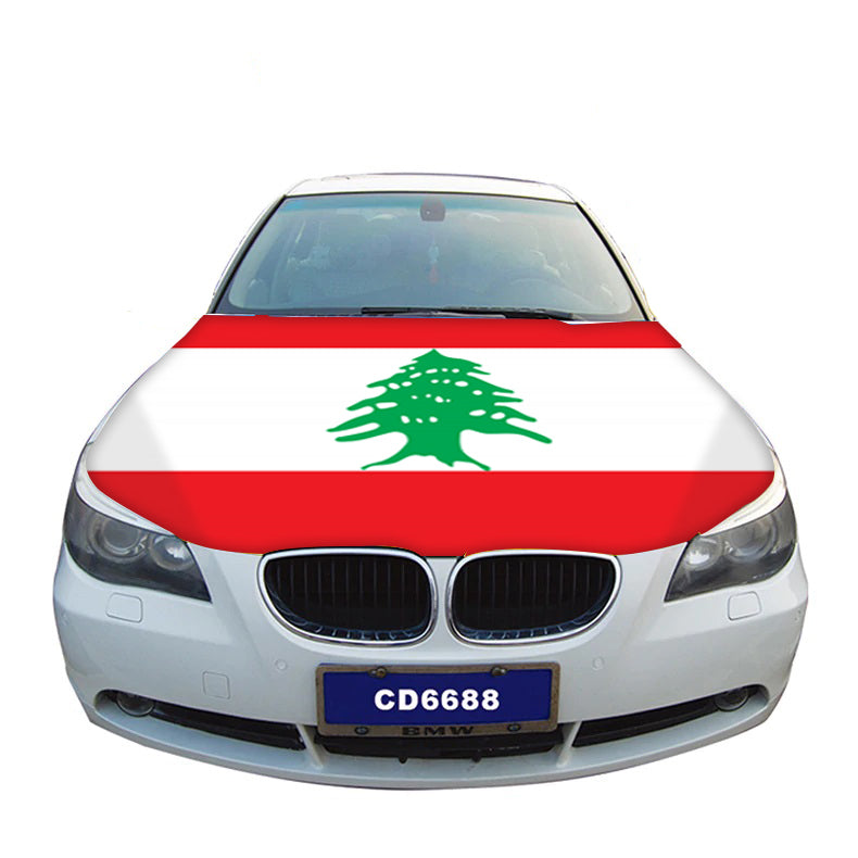 Lebanon Flag Car Hood Cover