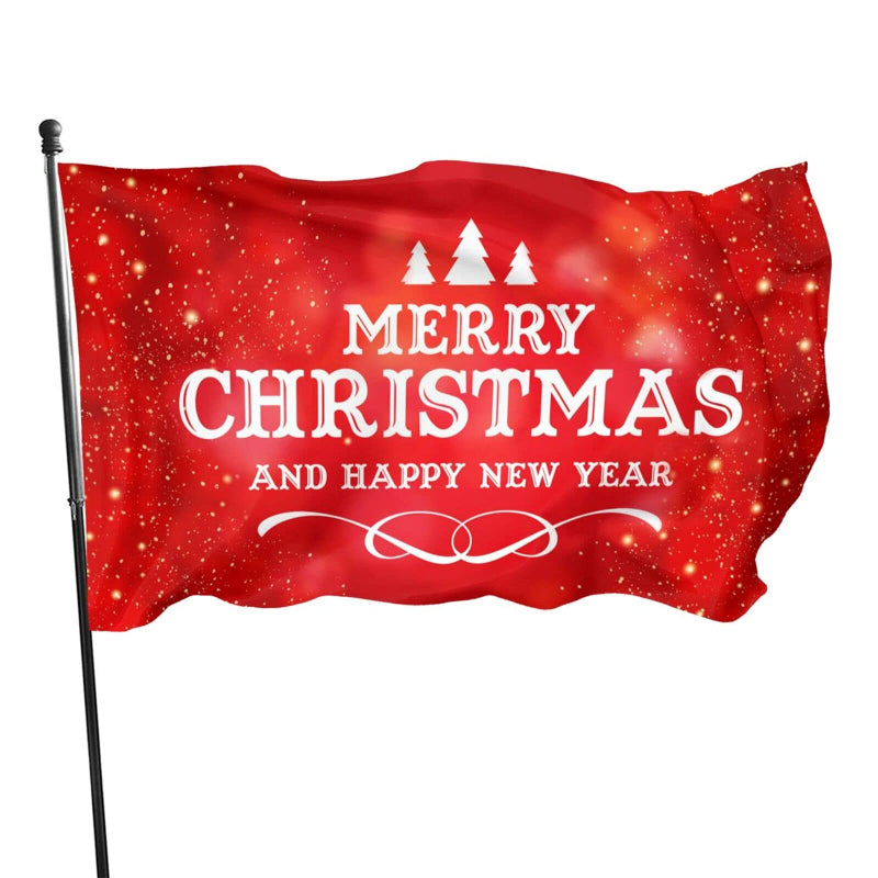 Merry Christmas And Happy New Year Red Flag