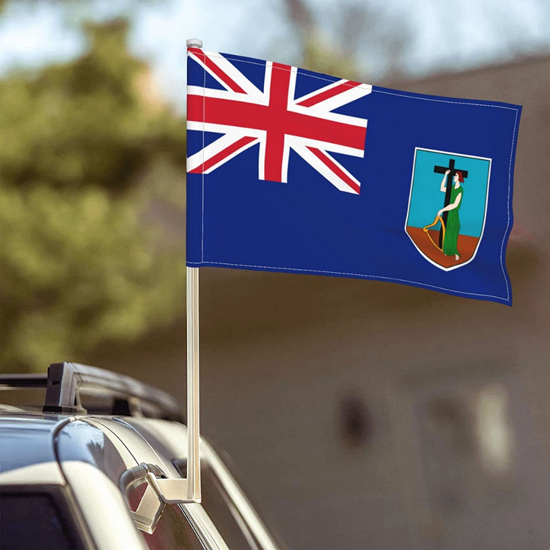 Montserrat Car Window Mounted Flag