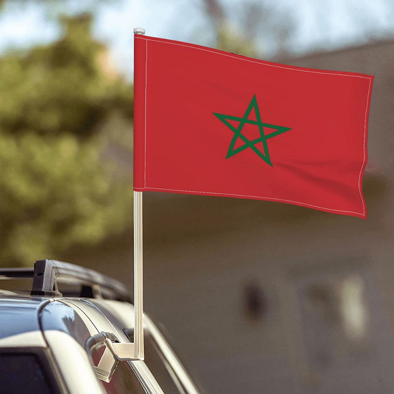 Morocco Car Window Mounted Flag