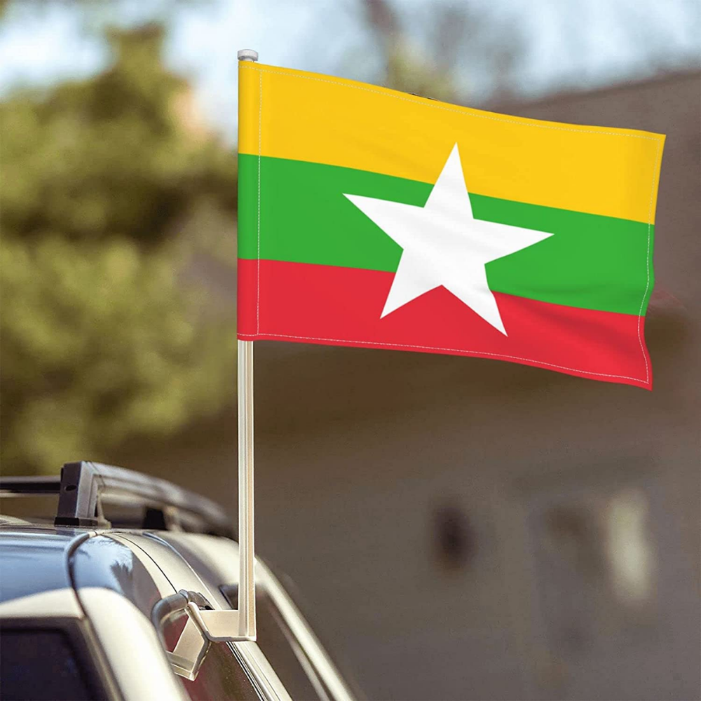 Myanmar Car Window Mounted Flag