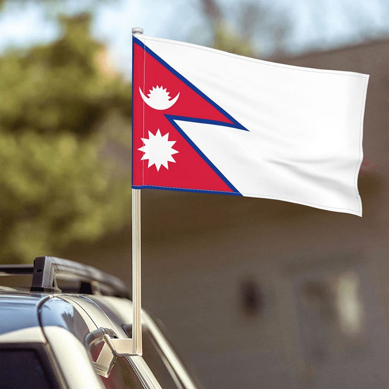 Nepal Car Window Mounted Flag