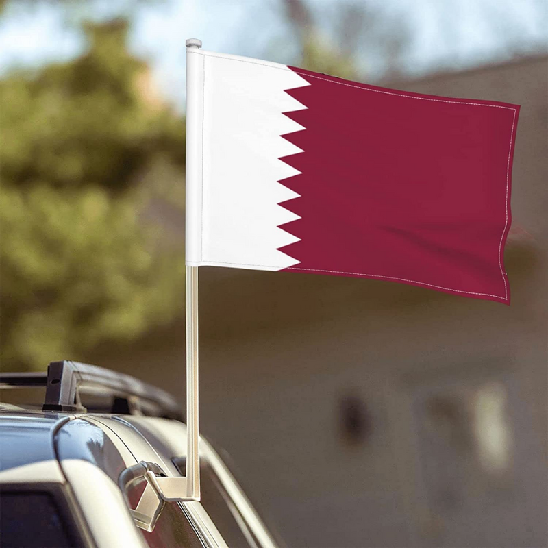 Qatar Car Window Mounted Flag