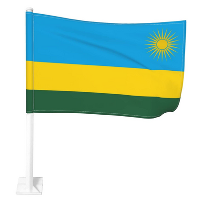 Rwanda Car Window Mounted Flag