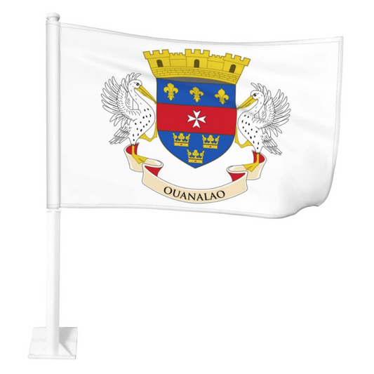 Saint Barthelemy Car Window Mounted Flag