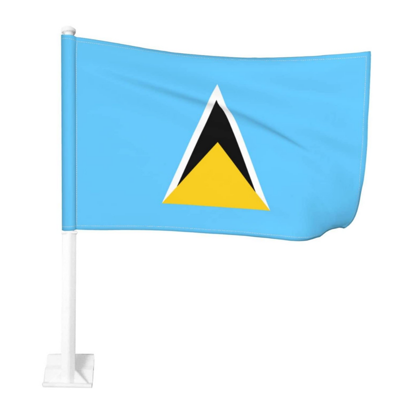 Saint Lucia Car Window Mounted Flag