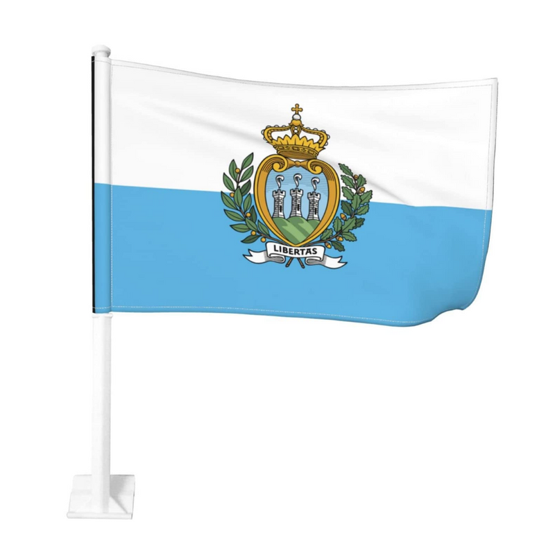 San Marino Car Window Mounted Flag