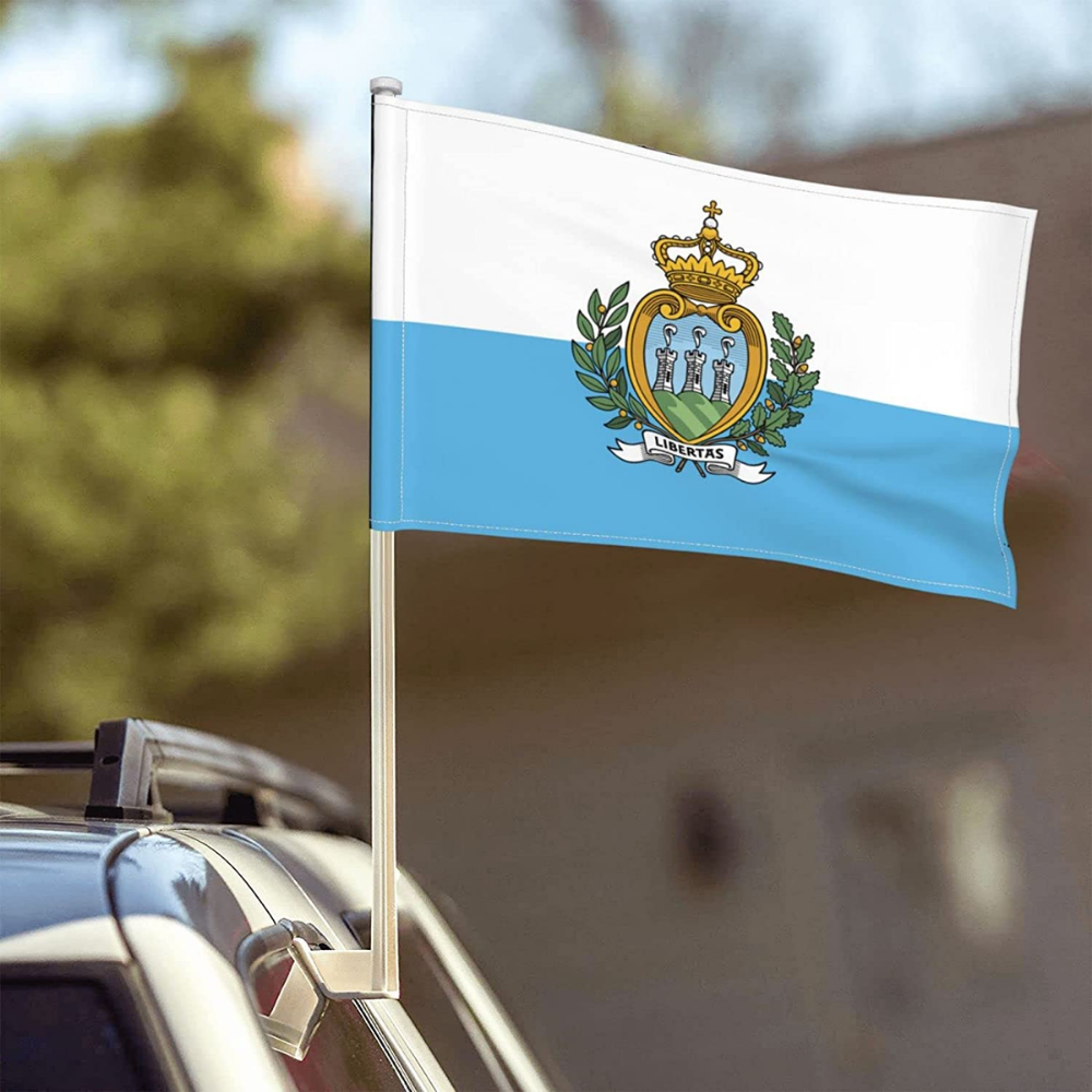 San Marino Car Window Mounted Flag