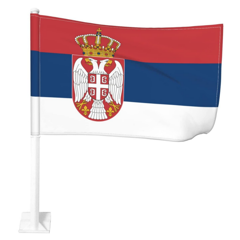 Serbia Car Window Mounted Flag