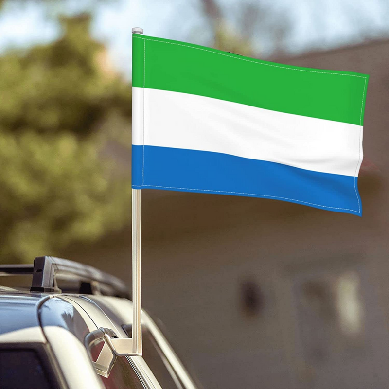 Sierra Leone Car Window Mounted Flag