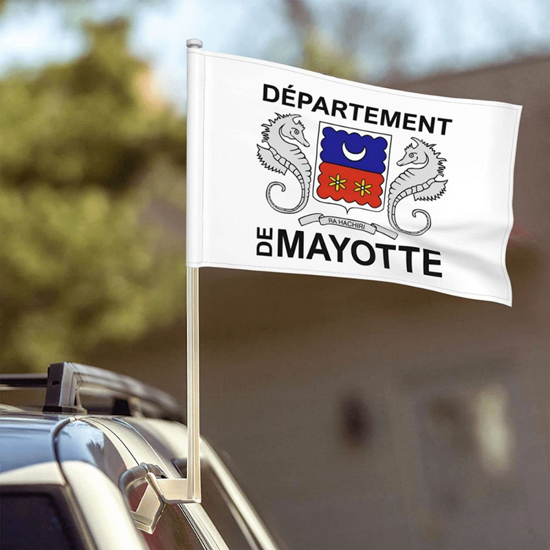 Mayotte Car Window Mounted Flag