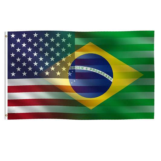 Brazil USA Flag