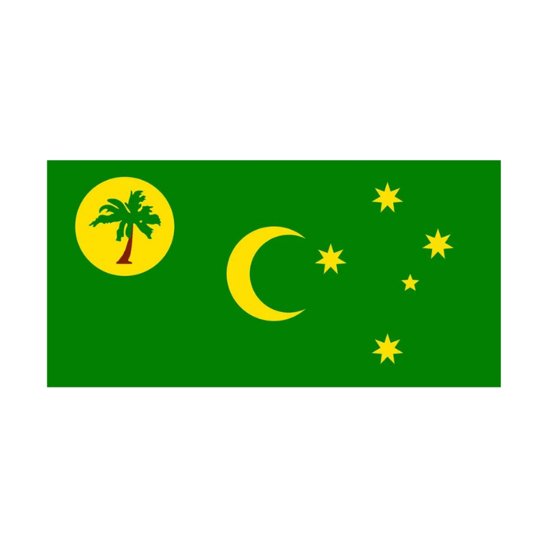Cocos (Keeling) Islands Flag, Green and Yellow, Fade Proof, 100% Polyester, 90X150cm
