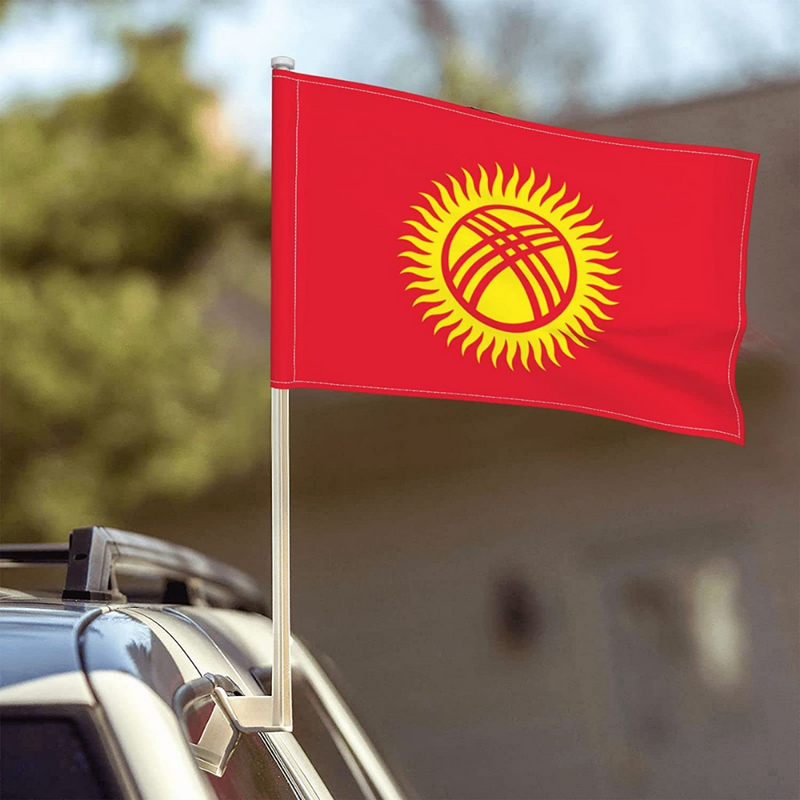 Kyrgyzstan Car Window Mounted Flag