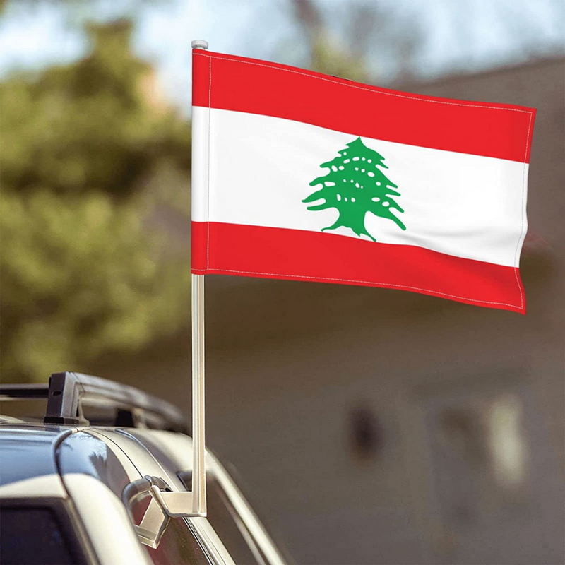 Lebanon Car Window Mounted Flag