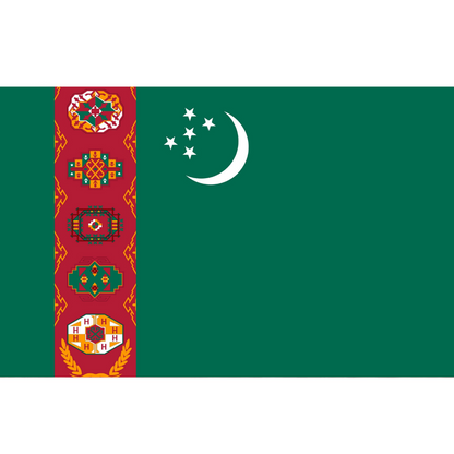 Turkmenistan Flag, Islamic Green Flag, Globe with Flags Polyester Durable Strong, 90X150cm