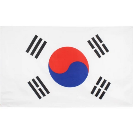 South Korean Flag, Vivid National Flags, Globe with Flags Durable Polyester 90X150cm