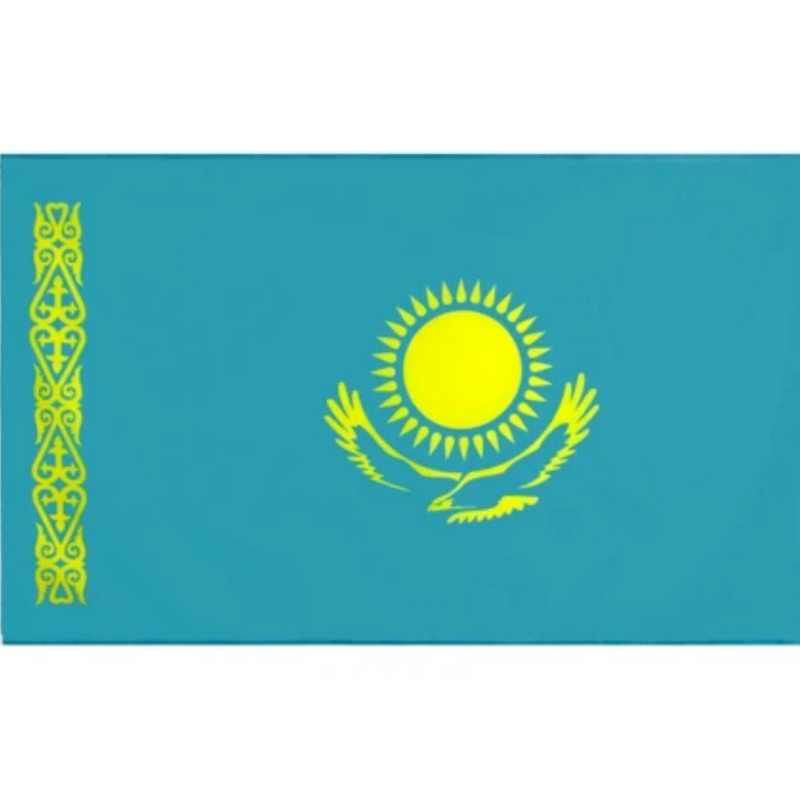 Kazakhstan Flag, Countries and Flags, Vivid Fade Proof Sky Blue Golden, Republic of Kazakhstan 90X150cm