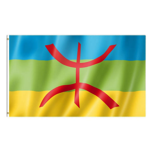 Berber North Africa Flag, Indoor Outdoor Vibrant Flag, Regional National Kabylia Flags, Polyester 90X150cm