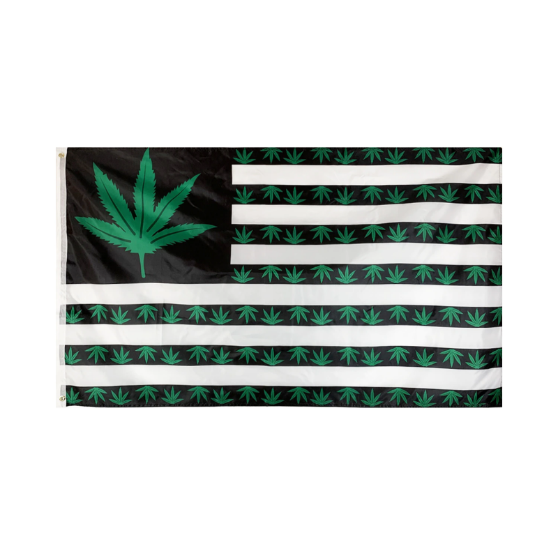 Green American Leaf Weed Flag