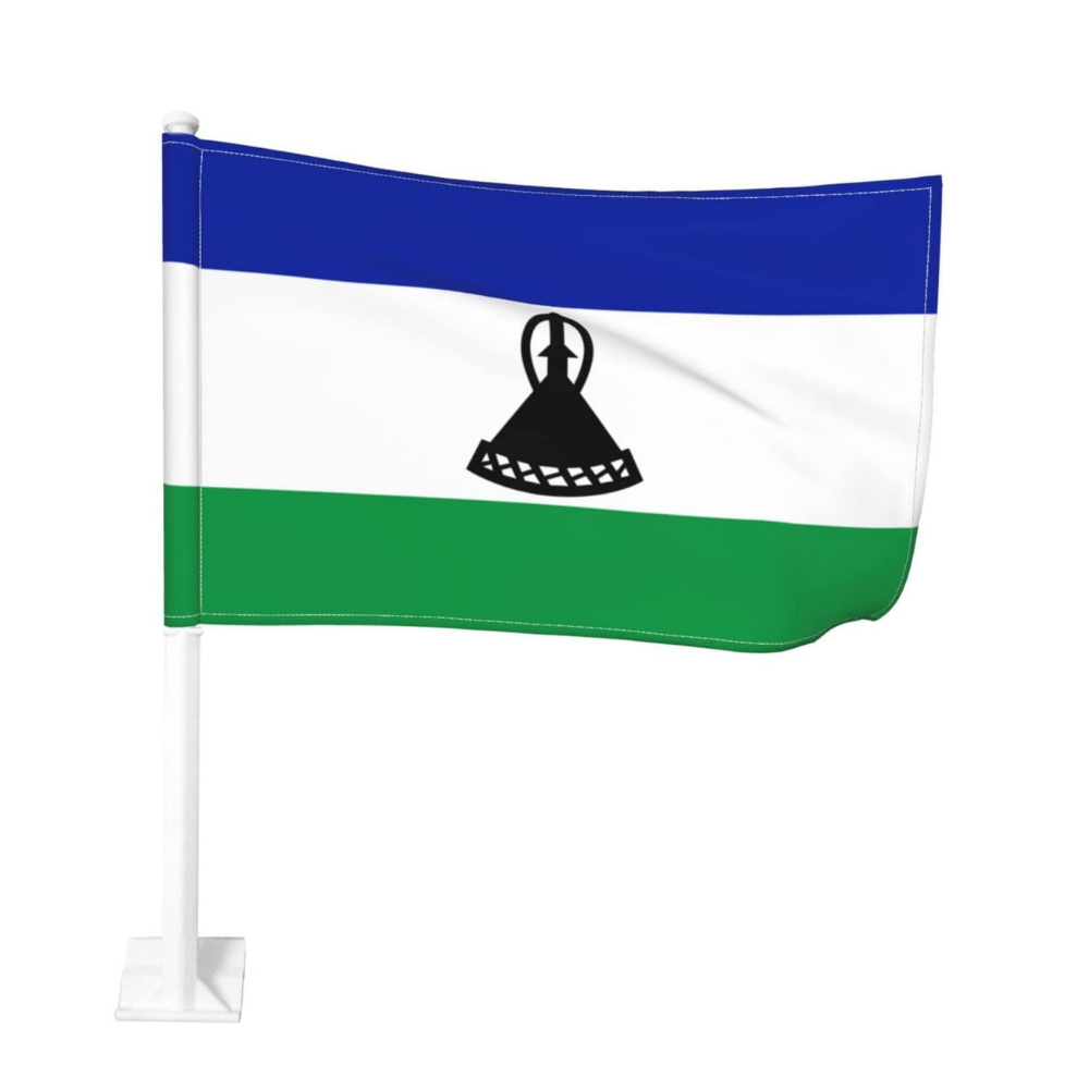 Lesotho Car Window Mounted Flag