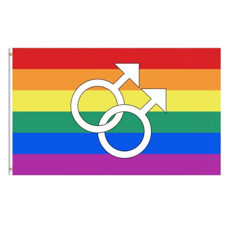 Double Male Rainbow Pride Flag – Globe Flags