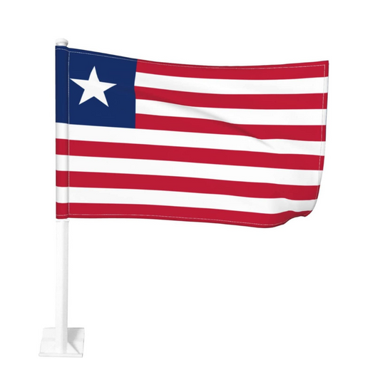 Liberia Car Window Mounted Flag