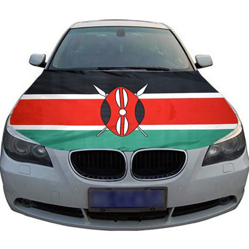 Kenya Flag Car Hood Cover