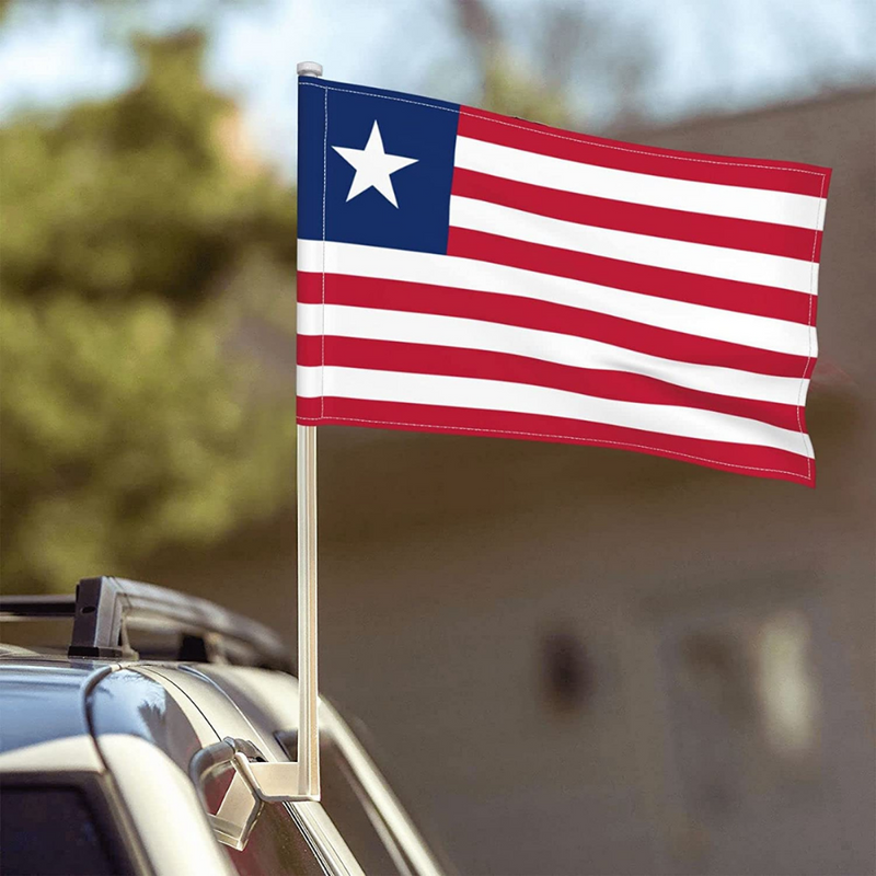 Liberia Car Window Mounted Flag