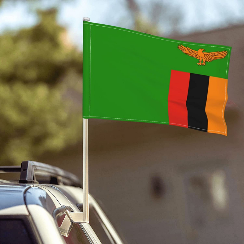 Zambia Car Window Mounted Flag