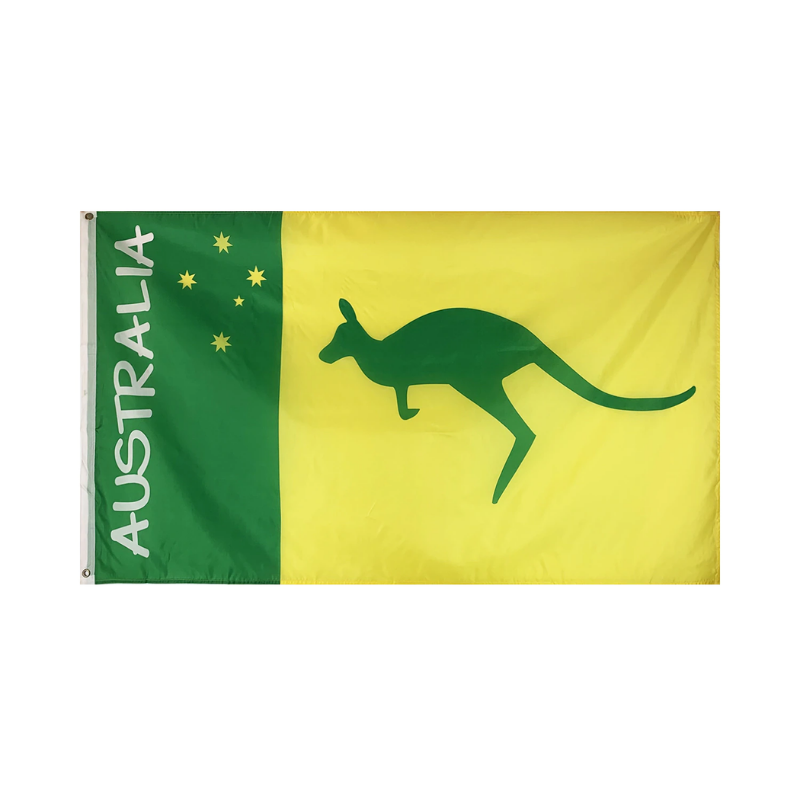 Australian Kangaroo Flag, Country and National Flags, Durable Stain Resistant UV Proof, Australian National Symbol 90X150cm