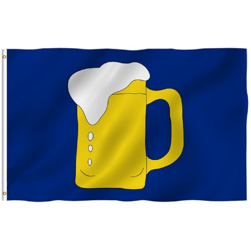 Beer Mug Flag, Art and Craft Creative Clipart, Stain UV Resistant Specialty Flag Polyester 90X150cm