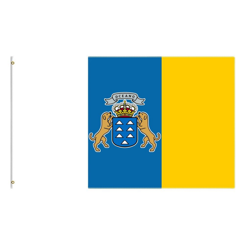 Canary Islands Flag, Country Flags, Spanish Region of Canarias, Easy-to-Clean Flag 90X150cm