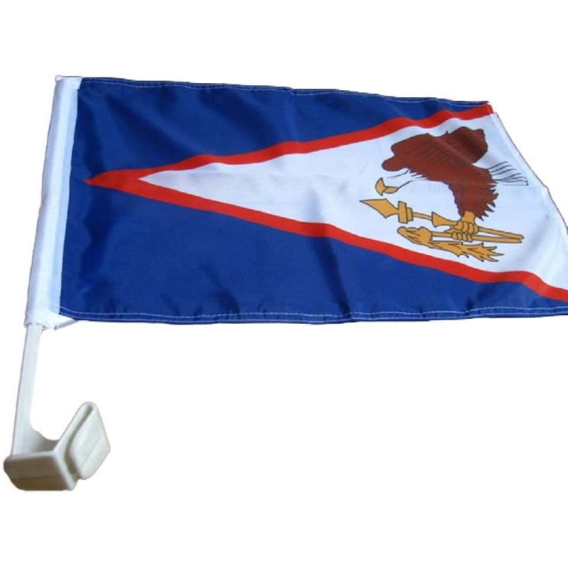 American Samoa Car Window Mounted Flag, World Country Flags , 2 x American Samoa Car Window Mounted Flag, Polyester,  30x45cm