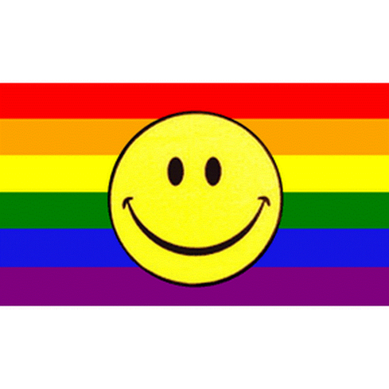 Smiley Gay Pride Flag