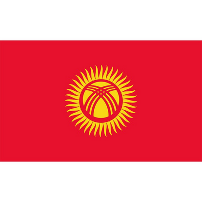 Kyrgyzstan Flag, Country Flags, Bright Red, Indoor/Outdoor, Polyester, 90X150cm