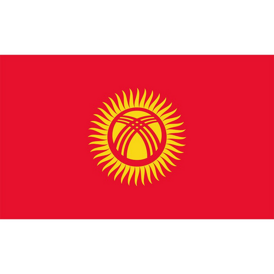 Kyrgyzstan Flag, Country Flags, Bright Red, Indoor/Outdoor, Polyester, 90X150cm