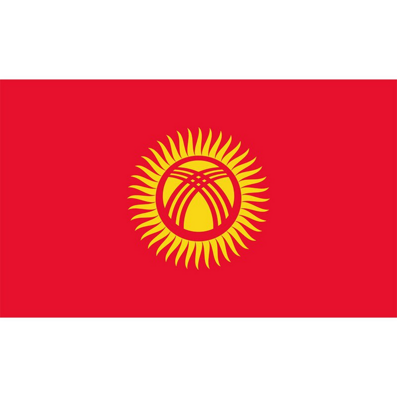 Kyrgyzstan Flag, Country Flags, Bright Red, Indoor/Outdoor, Polyester, 90X150cm