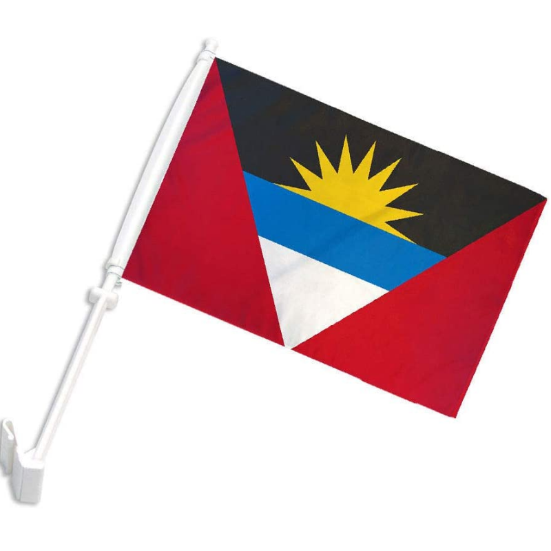 Antigua and Barbuda Car Window Mounted Flag